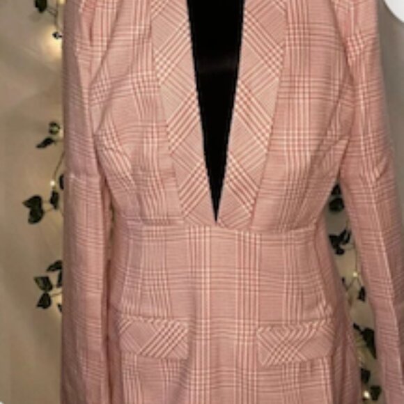 Pink Plaid Women's Long Sleeve Dress Holiday Party Ready Choosy - Picture 2 of 6